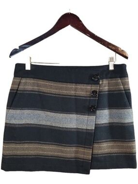 NEW KAREN MILLEN SP045 COLORBLOCK WOOL CASHMERE STRIPED MINI SKIRT 8 Medium